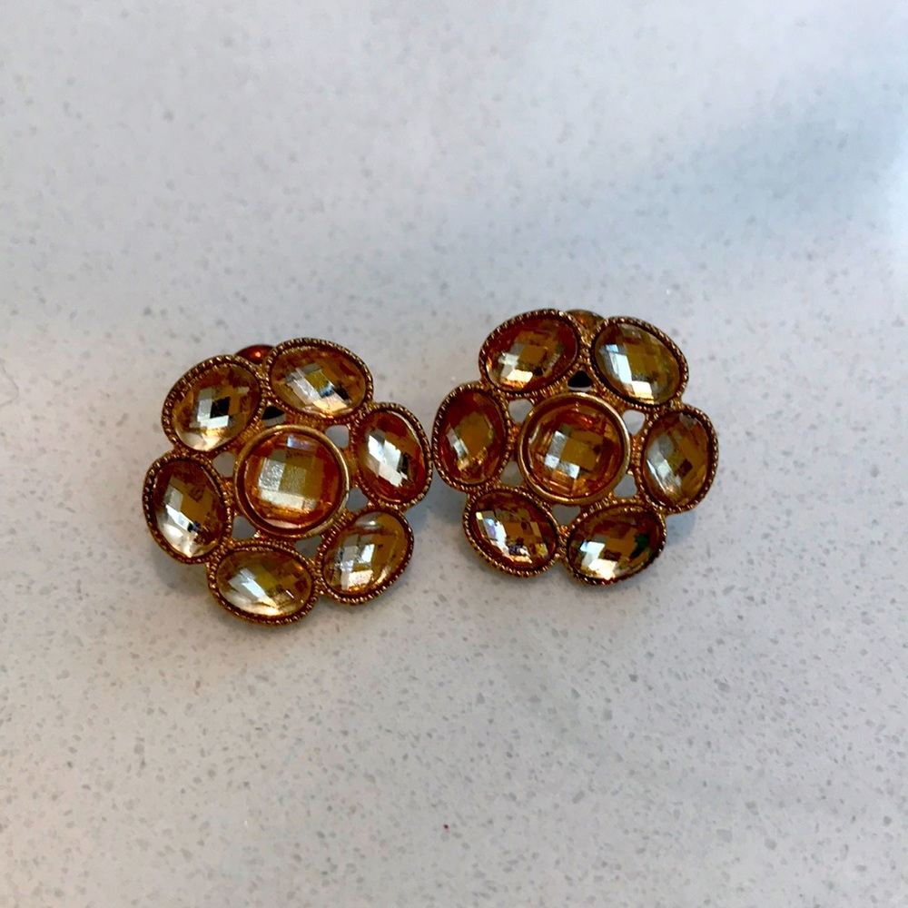 Vintage Pink Blush Rose Gem earrings